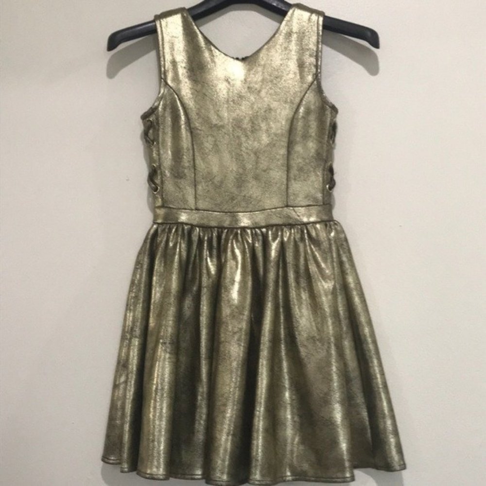 Girls golden Bebe Dress for kids